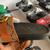Gucci Slippers (Brown cover and Black sole slide)