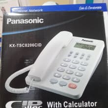 Panasonic white colour caller ID with calculator.