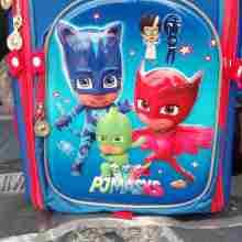 Quality Blue Leather PJ masks  children school Back Bag For boys