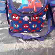 Quality  Blue leather spiderman cartoon characters children lunch box for boy