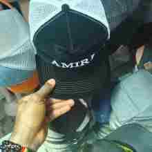 Quality Black white AMIRI design net face cap for men