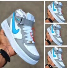 Quality Nike Airforce 1 High Top Grey and Blue Footwear Shoe Canvas in different colour and sizes.