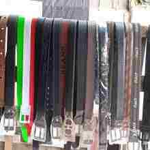 Quality Leather Belts for men (Black, Brown, white, Green, red).