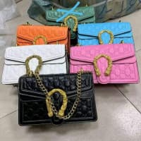 Female Portable Leather Hold Chain Hand bag in different colours