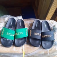 Hermes Men Quality RUBBER SLIDES Available in Sizes 40 -45- Black, Green