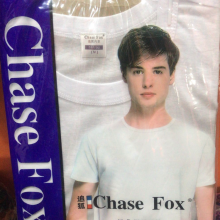 Quality Men Chase Fox Cotton White Sleeveless Singlest /Vest, Size Medium - Male Underwear
