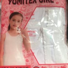 Quality Girls 3-In-1  Age 3-4Yrs Yomitex Girl Cotton White Sleeveless Singlet - Underwear , For Kids