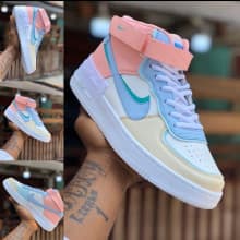 Nike High Top Sneakers White, Blue ,Pink shoes