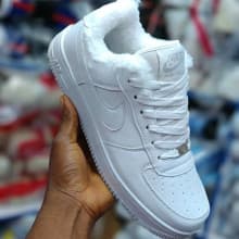 White Nike Air Force 1 unisex sneakers