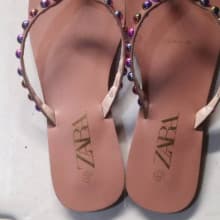 Zara Ladies Flat Shoe Foot Wears Slippers Brown
