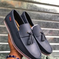 Men Trendy Classy Slip-on Leather Loafer shoes - Black available in different sizes