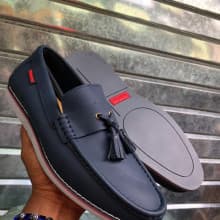 Men Trendy slip-on Loafer Leather shoes - Black available in different sizes