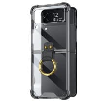 Samsung zflip3 transparent rugged case with stylish ring, durable smartphone  pouch