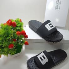 MEN BALMAIN Comfortable Stock Slides Slippers in Wholesale Quantity Available in Sizes 40-45 - Black