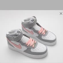 NIKE AIR FORCE 1 GREY PINK UNISEX SNEAKERS Available in Sizes 38-43 - Grey, Pink