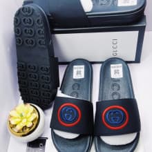 GUCCI MEN DESIGNER RUBBER SLIDES Available in Different Sizes and Colours