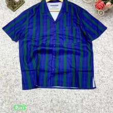 Quality cotton Blue stripe V neck  luxury Unisex polo