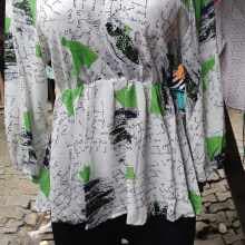 Female Green white Black chiffon Blouse casual outing  wears for ladies