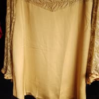 Quality yellow chiffon design with lace Blouse for Ladies