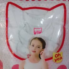 3 in one Quality female White Cotton felitex  singlet underwear for girls children (3-4) years