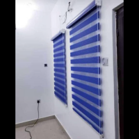Quality Square Meter Venetian Aluminum Day And Night Window Blind Blue And Cream - Bedroom Curtain / Office Window Blind
