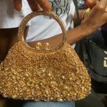 Gold party clutch purse