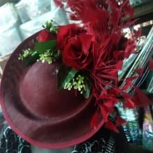 Female Fascinator  Wine Hat with beautiful Rose design