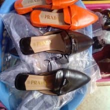 PRADA Ladies flat Slippers, Leather Female Foot Wears in different colors