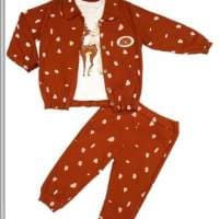 Original Cotton 3in1 Red/White Cloth, with Long Sleeve Jacket, Trouser/ Inner with  Dot pattern-Boys kids